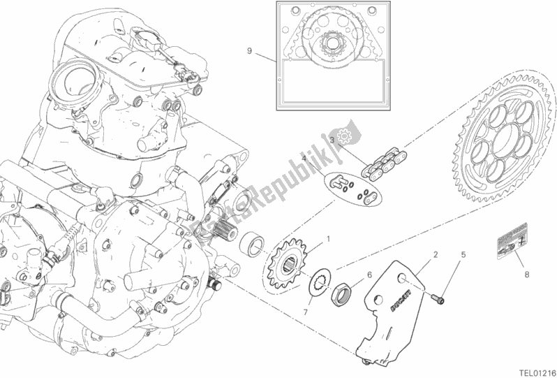 Toutes les pièces pour le Pignon Avant - Chaîne du Ducati Hypermotard 950 2020 Toutes les pièces pour le Pignon Avant - Chaîne du Ducati Hypermotard 950 2020